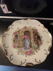 Jesus Knocking At Hearts Door Decorative Wall Plate Japan 18k gold trim - Picture 1 of 2