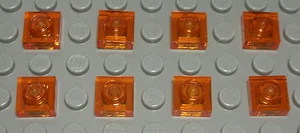 Lego Platte 1x1 Transparent Orange 8 Stück - Picture 1 of 1