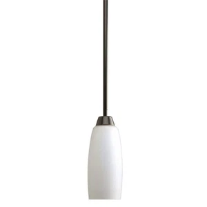 Wisten 1-Light Antique Bronze Mini Pendant with Etched Glass - Picture 1 of 12
