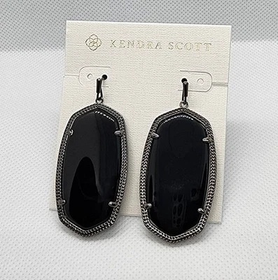 New Kendra Scott Danielle Gunmetal Statement Earrings in Black - Image 1 of 2