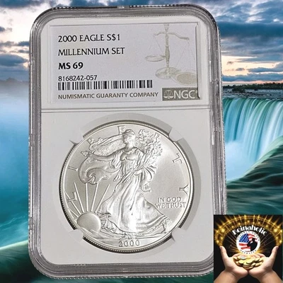 2000 $1 Silver American Eagle NGC MS69 Millennium Set, Remember Y2K? Fast 🚢  - Image 1 of 4