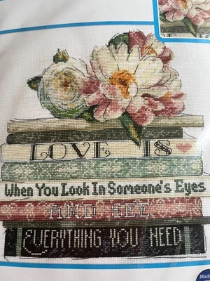 "Love Is" Janlynn счетным крестом набор 10" квадратный 14 карат хлопок Aida и нить новый - Изображение 1 из 3