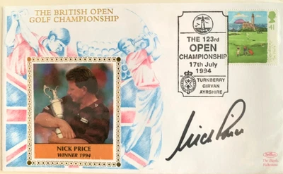Portada del primer día British Open Golf Tribute 1994 autografiada Nick Price C10 Foto 1 de 2