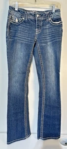 Paisley Sky Damen Stretch Jeans - blau - Größe 2 - dekorative Taschen - 29 Zoll Schrittlänge - Bild 1 von 4