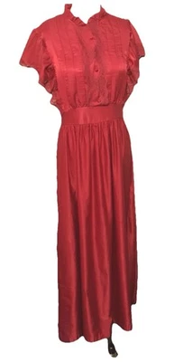 Camisón largo satinado años 70 Lily of France Rosa Puleo-Szule talla S, encaje ¡RARO! Foto 1 de 4