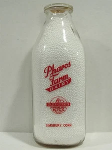 SSPQ Milk Bottle Pharos Farm Dairy Simsbury CT HARTFORD CO 1945 Golden Guernsey - Picture 1 of 2