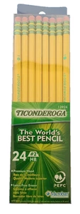 NEW TICONDEROGA DIXON #2 Premium Wood PENCILS - 24 CT latex free eraser OwlCdsk - Picture 1 of 6