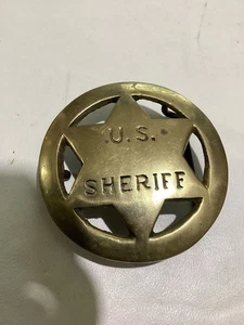 Hebilla de cinturón vintage de latón macizo del Sheriff de Estados Unidos - Imagen 1 de 7