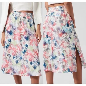 Athleta Jupe Savannah Midi Skirt Floral Pull On Stretch Pockets Women's XL - Picture 1 of 9