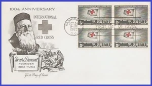 USA5 #1239 U/A ARTMASTER FDC BL4  Red Cross Centennial - Picture 1 of 1