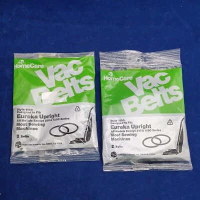 HomeCare Style 1100 Eureka Upright Vac Belts & Sewing Machines 2 PKGS 4 Belt NEW - Image 1 of 4