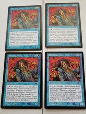 MTG Stinging Licid x 4 Tempest Playset Blue Island Magic the Gathering