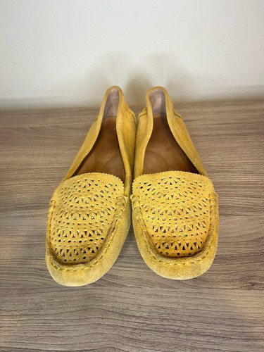 Mocassini slip on donna Ugg vera pelle senape giallo scarpe basse 9 5