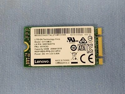 Lenovo 00YK352 32GB MLC 6Gb/s M.2 SATA SSD CV1-SB32 - Image 1 of 3