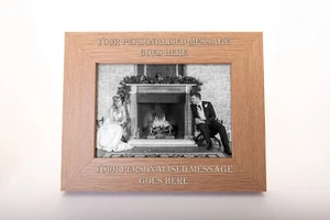 Personalised Wooden Photo Frame Valentine Anniversary Birthday Wedding Gift 6x4 - Picture 1 of 3