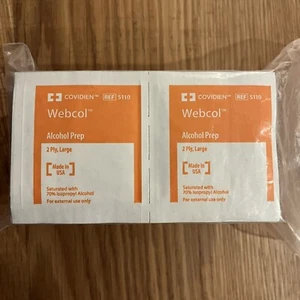 Covidien Webcol Large Sterile Alcohol Prep Pads 2 Ply #5110 - Pack of 100 - Picture 1 of 3
