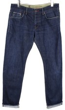 TOMMY HILFIGER White Oak Jeans Men's W33/L34 Selvedge Tapered Fit Button Fly