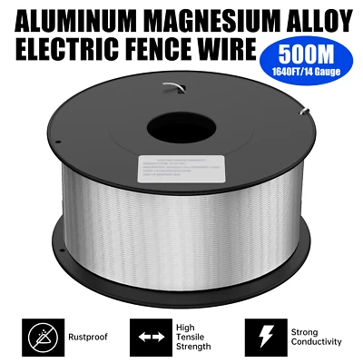 1.6mm 500M Electric Fence Wire 1640 Ft. 14 Gauge Aluminum Magnesium Alloy Wire  - Image 1 of 4