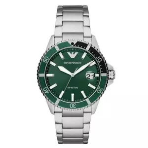Orologio Emporio Armani AR 11338 Quadrante Verde Inox Uomo 10ATM - Foto 1 di 6