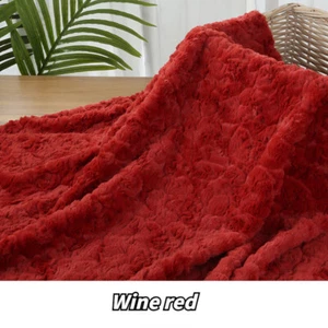 Embossed Faux Rabbit Fur Fabric Soft Plush Scarf DIY Sewing Crafts Costume Warm - Picture 1 of 21