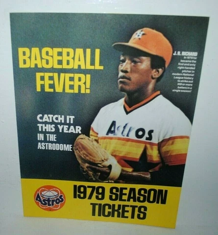 1979 Houston Astros Season Tickets brochure, J.R. Richard, EX+, 8.5"x11" Cover