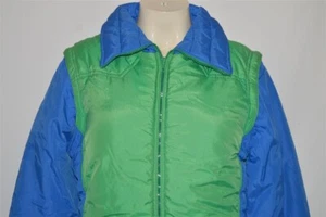 CHAQUETA DE INVIERNO DE COLECCIÓN AÑOS 70 SWING WEST VERDE AZUL NAILON MANGA CREMALLERA JUVENIL L  - Imagen 1 de 4