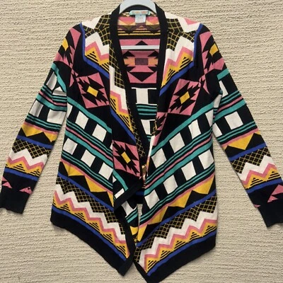 Cardigã feminino Flying Tomato M malha tribal asteca festival boho sudoeste - Imagem 1 de 4