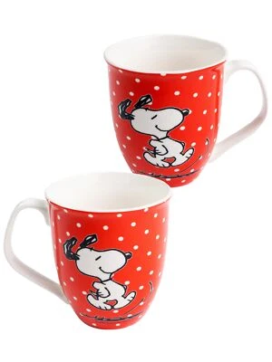 The Peanuts Snoopy Tazza Tazza da Caffè Tazza da Caffè Rossa con Punti 280 ml - Immagine 1 di 3