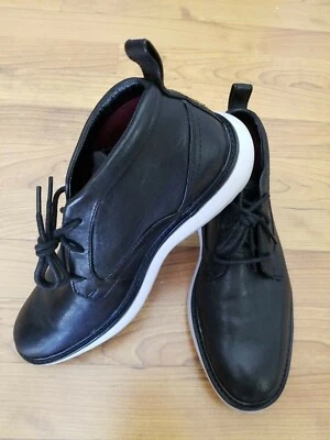 Mark Nason Hombres Talla 6.5 Cuero Zapatos al Tobillo Botas Negras Con Cordones Foto 1 de 4