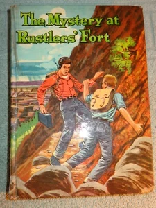 OLD VINTAGE 1957 HARDBACK WHITMAN BOOK THE MYSTERY AT RUSTLERS' FORT TROY NESBIT - Picture 1 of 12