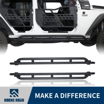 Hooke Road Slider Bars Rocker Protection Guards for 07-18 Jeep Wrangler JK 4DR Foto 1 de 4