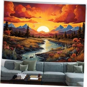 Mountain Forest Tapestry Nature Tree Tapestries for 60.00" x 40.00" Brown - Picture 1 of 7