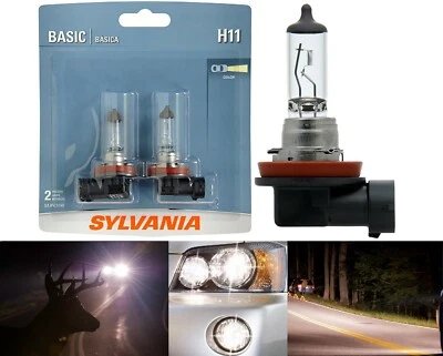 Sylvania Basic H11 55W Dos Bombillas Cabeza Luz Viga Baja Reemplazar Plug Play Actualización Foto 1 de 4