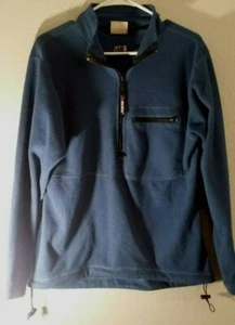 Men's REI Polartec Solid Blue Fleece Half-Zip Long Sleeve Jacket S Small MINT  - Picture 1 of 7