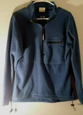 Men's REI Polartec Solid Blue Fleece Half-Zip Long Sleeve Jacket S Small MINT  - Image 1 of 4