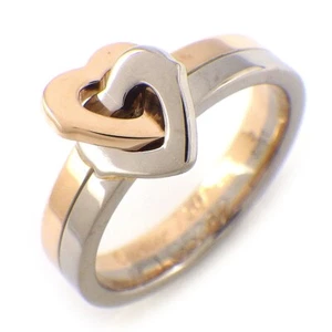 Cartier Pinky Ring C2 2K Double Herz 750 Roségold 750 Weißgold #46 US3,5 - Bild 1 von 5