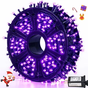 500 LED Purple Christmas Lights, 173Ft 8 Modes Christmas String Lights Outdoor W - Picture 1 of 8