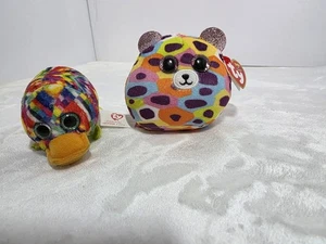 Ty Squish A Boos Mini Peluche GISELLE Il Leopardo Arcobaleno -con etichetta + Flips mini - Foto 1 di 3