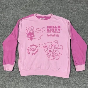 Hello Kitty And Friends By Sanrio Medium Pullover Sweatshirt Pink GUC - Picture 1 of 5