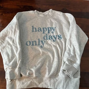 AS Revival Women's Graphic Sweatshirt "Happy Days Only" Gray Size S - Picture 1 of 6