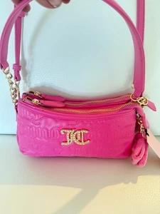 BOLSO BANDOLERA JUICY COUTURE ENCANTADORA NIÑA DOBLE CREMALLERA ROSA CON ENCANTO LAZO - Imagen 1 de 7