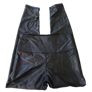 Leggings Zyia Active Azul/Púrpura Crepúsculo Lujo 4 Tiro Alto 7/8 Largo Metálico - Imagen 1 de 6