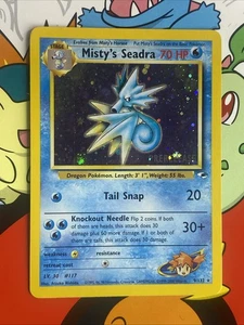 Prerelease Misty's Seadra 9/132 Gym Heroes Holo Rare Vintage Pokemon Card NM/LP - Picture 1 of 12