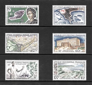 FRENCH WEST AFRICA SCOTT C22 - C27  MNH SET - 1958 AIRMAIL ISSUE - Picture 1 of 2