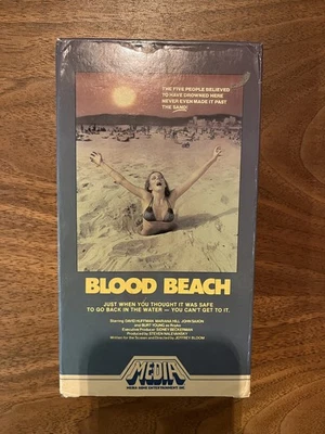 BLOOD BEACH VHS  John Saxon  Media Home Entertainment 1981 Rare Horror Tape - Image 1 of 4
