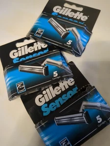 Vintage Gillette Sensor Rasierklingen - 3er Pack insgesamt 15 Klingen Made in Germany - Bild 1 von 7