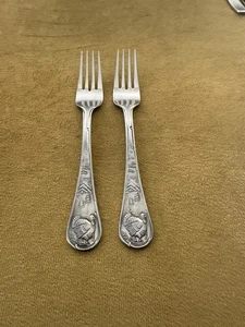 (2) Salad Forks   CAMBRIDGE “TURKEY”  Stainless Flatware Thanksgiving - Foto 1 di 5