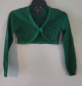 The Children's Place Girls Emerald Green Cardigan-Sparkle-Glitter-Size 10/12 - Picture 1 of 6