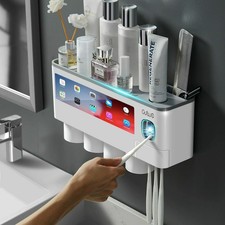 Toothbrush Holder Magnetic Adsorption Automatic Toothpaste Squeezer Dispenser PS