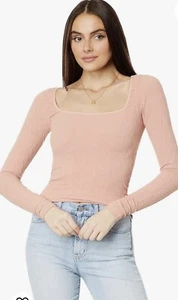 Free People Women's Have It All Long Sleeve Top Smoke Rose Size M/L New - Picture 1 of 10